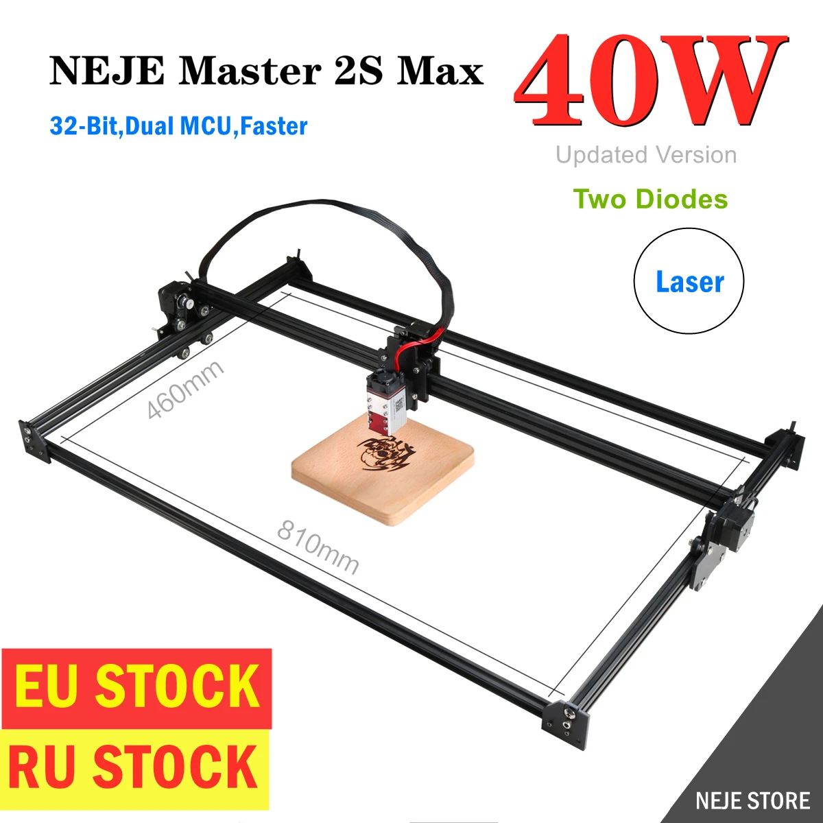Лазерный гравер NEJE Master 2S Max 40 Вт с ЧПУ гравировальный станок сделай сам фрезерный