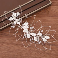 silver color handmade wedding headband tiara hairband bridal hair accessories headband headpiece hair vine decoration head