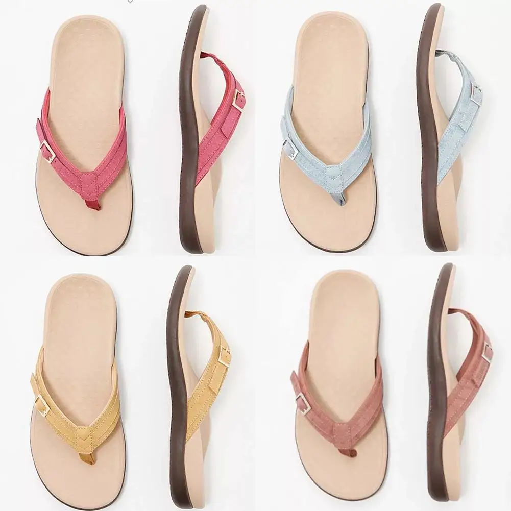 

2021 Summer Shoes Ladies Flat Sandals Flat Casual Flip Flop Sandals Ladies Flip Flops Slides Beach Strips Sandals
