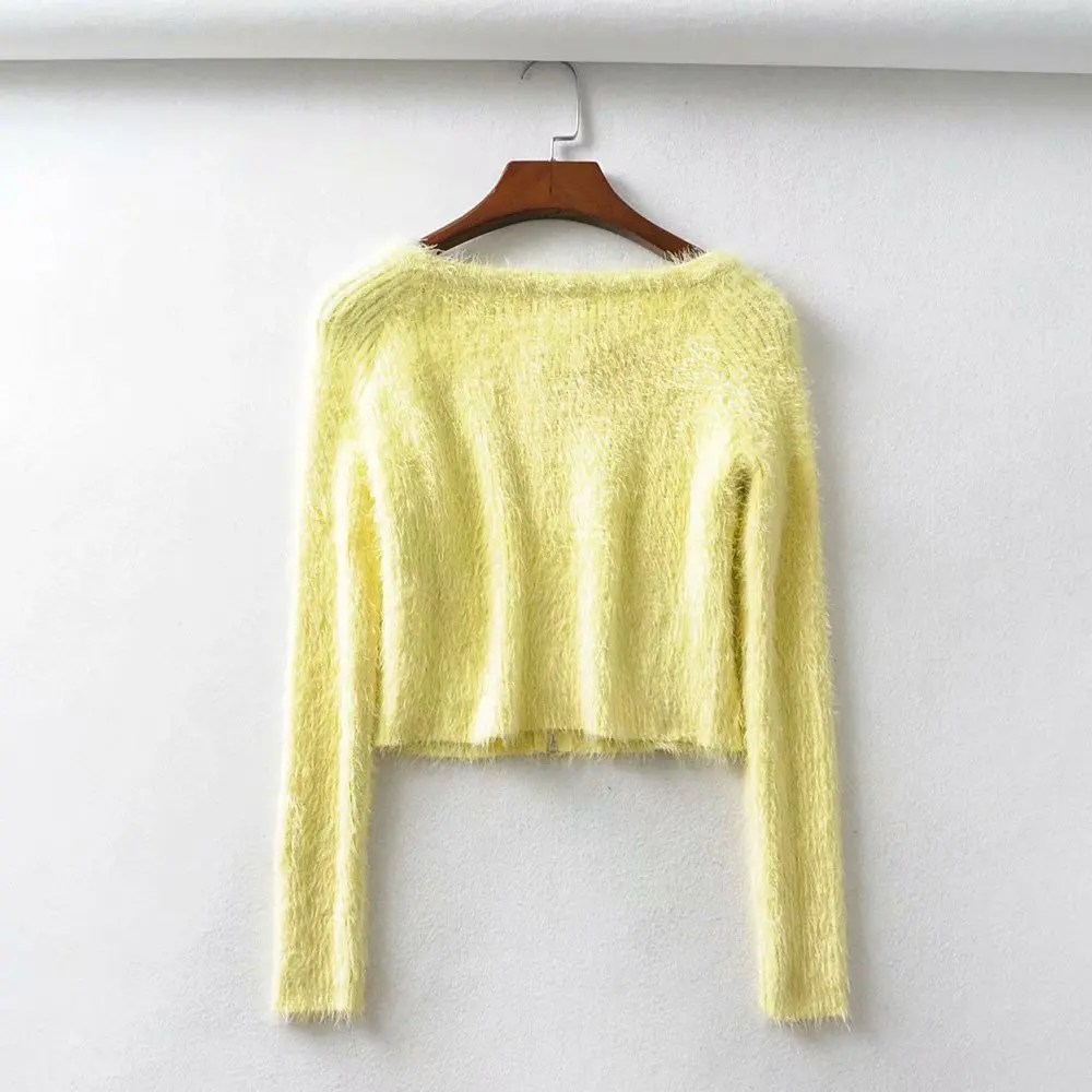 2019 Fall cardigan kawaii cropped women mohair sweaters knitted crop sweater korean cute sexy vintage |