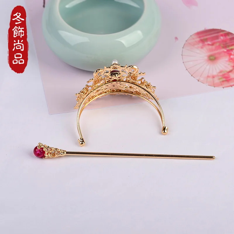 Винтажная корона для волос Hanfu старинные аксессуары классический головной убор