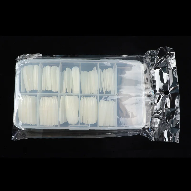 

100pcs Acrylic False Long Ballerina Coffin Nails Full Cover Fake Nail Tips Clear Natural White Press On Nails UV Gel Polish