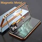 Магнитный металлический чехол с поглощением на 360 градусов для iPhone 13, 12, 11 Pro, Mini, XS Max, XR, Магнитный чехол для iPhone 7, 8, 6, 6s Plus, SE 2020, чехол