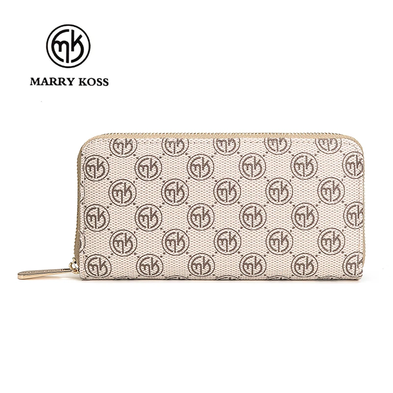 MARRY KORS женские кожаные кошельки на молнии бежевый карман для телефона кошелек
