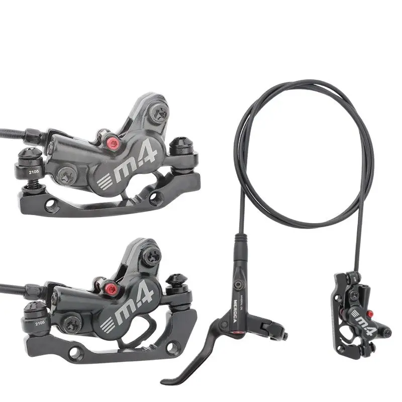 

Bicycle Brake mtb 4 PISTON brakes hydraulic set Front Rear 800/1400mm Mountain bike Kit Bicycle Oil Pressure Disc Brake Set