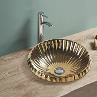 semi counter sinks ceramic wash basin lavamanos gold bathroom sink art basin hotel toilet basin household shampoo basin white