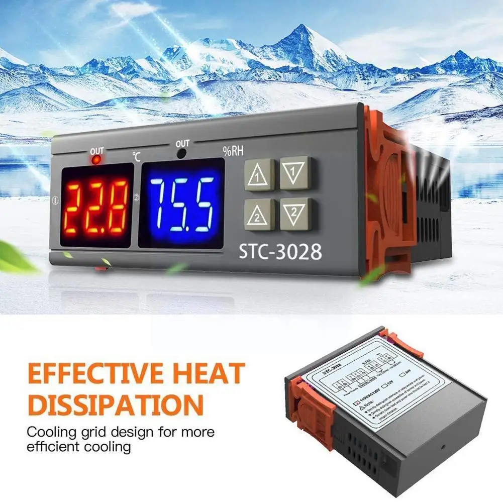 

Устройство для контроля температуры, термостат, влажность 40%, гигрометр 12 В/24 В/220 В