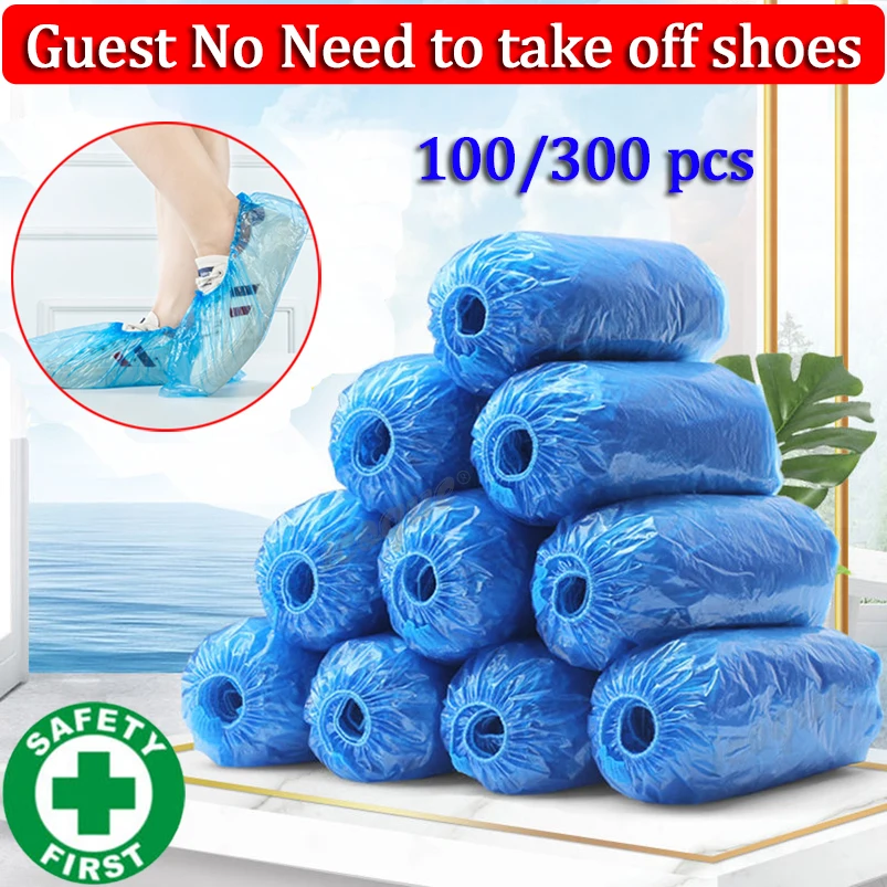 100 шт одноразовые пластиковые защитные чехлы для обуви толстые наружные