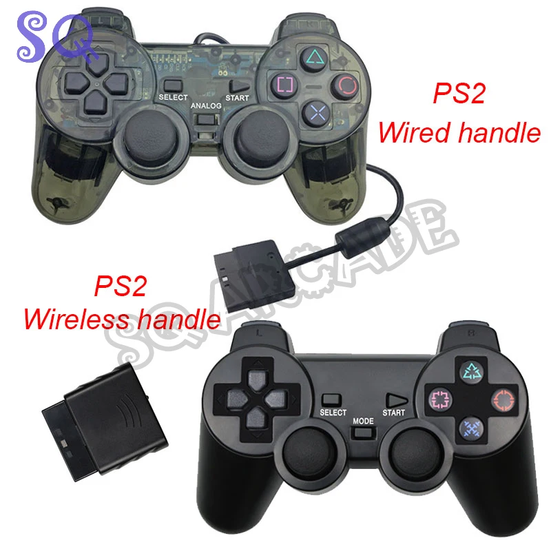 Прозрачный цветной игровой контроллер для PS2 беспроводной геймпад 2 4 ГГц двойная