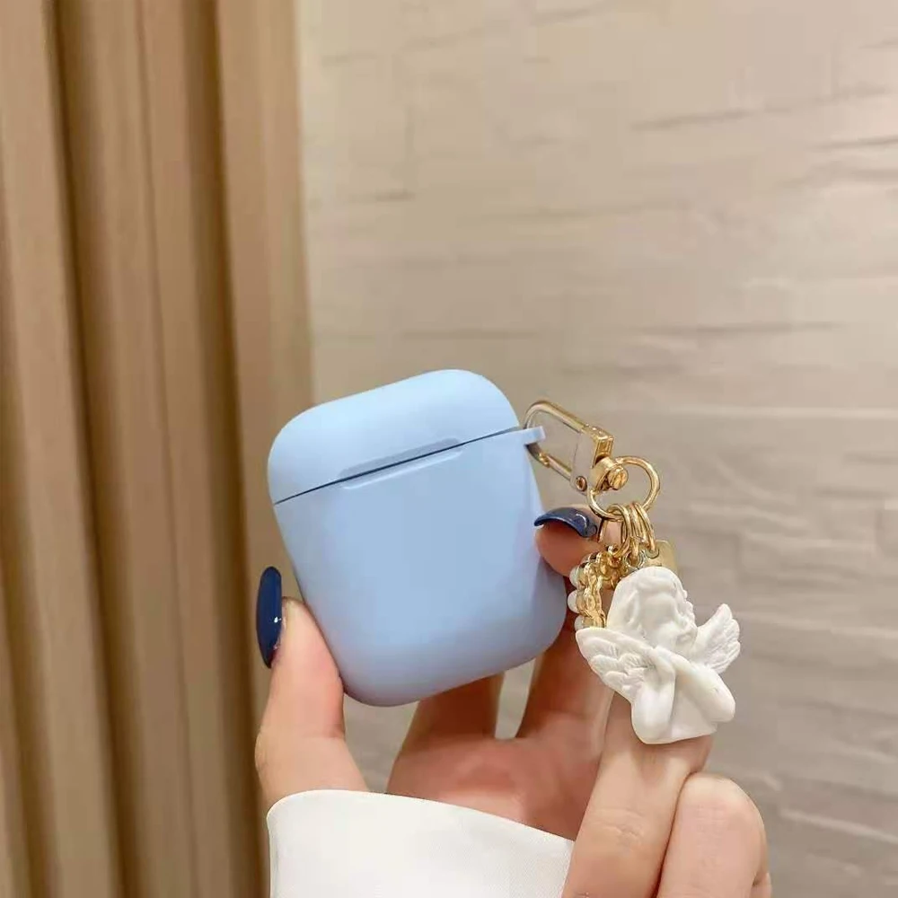 

Luxury Ladys Pearl Angel Case for Apple AirPods Pro Case for AirPods 1 2 3 Case Bluetooth Headset Wireless Earphone Accessories