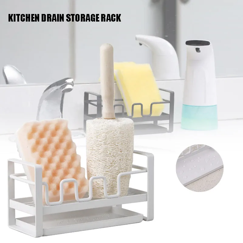 

Kitchen Storage Sink Shelf Holder Double Layer Sponge Organizer Stand Drain Rack OCT998
