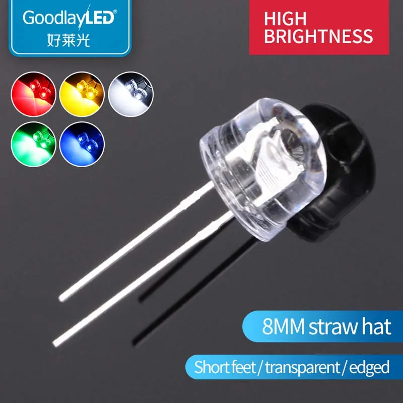 1000 шт. прямые светодиодные светоизлучающие диоды 8 мм | Лампы и освещение