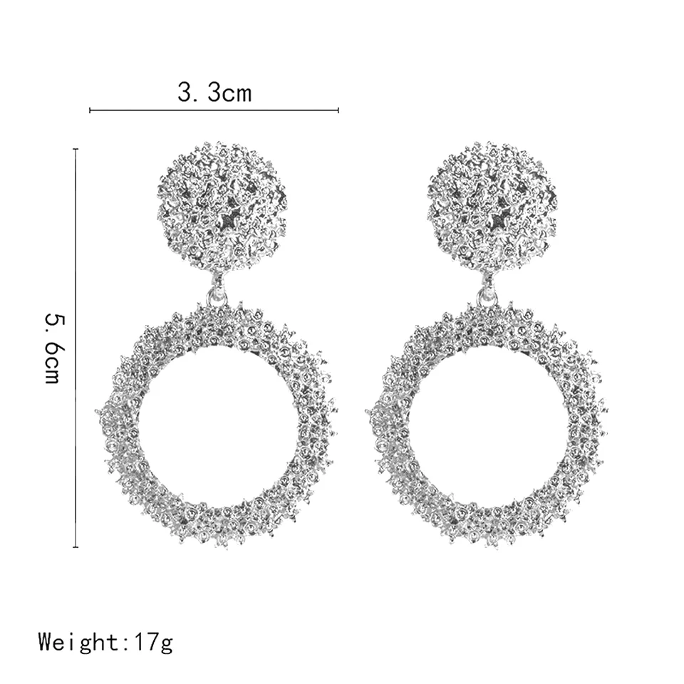 

2020 Fashion Large Statement Drop Earrings Geometric Silver Color Jewelry Women Big Dangle Hanging Fashion Modern Female Earring