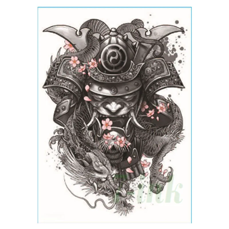 Водостойкая Временная тату-наклейка Китайский миф дракон крупный рогатого скота