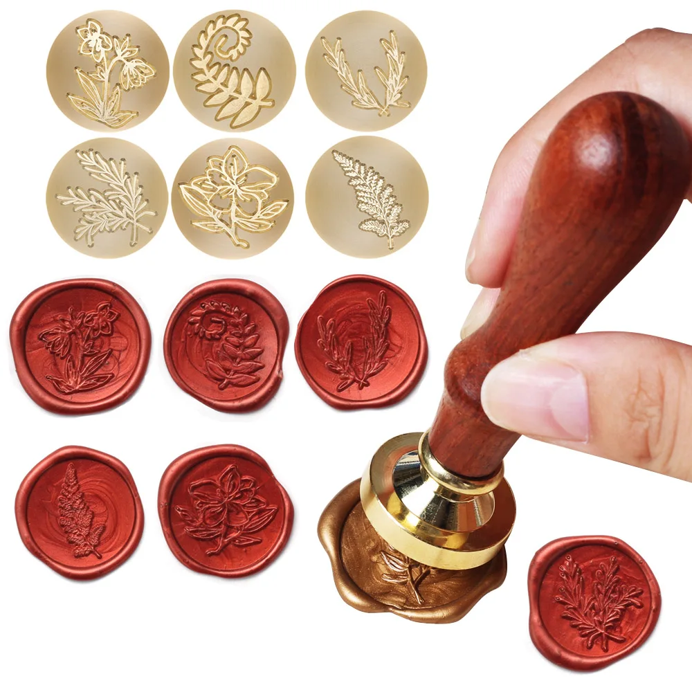 Винтаж сургучная печать головка штемпеля цветы для скрапбукинга марки Медь