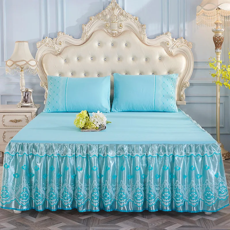 Постельное белье принцессы 2020 однотонное с оборками наволочки юбкой кружевные