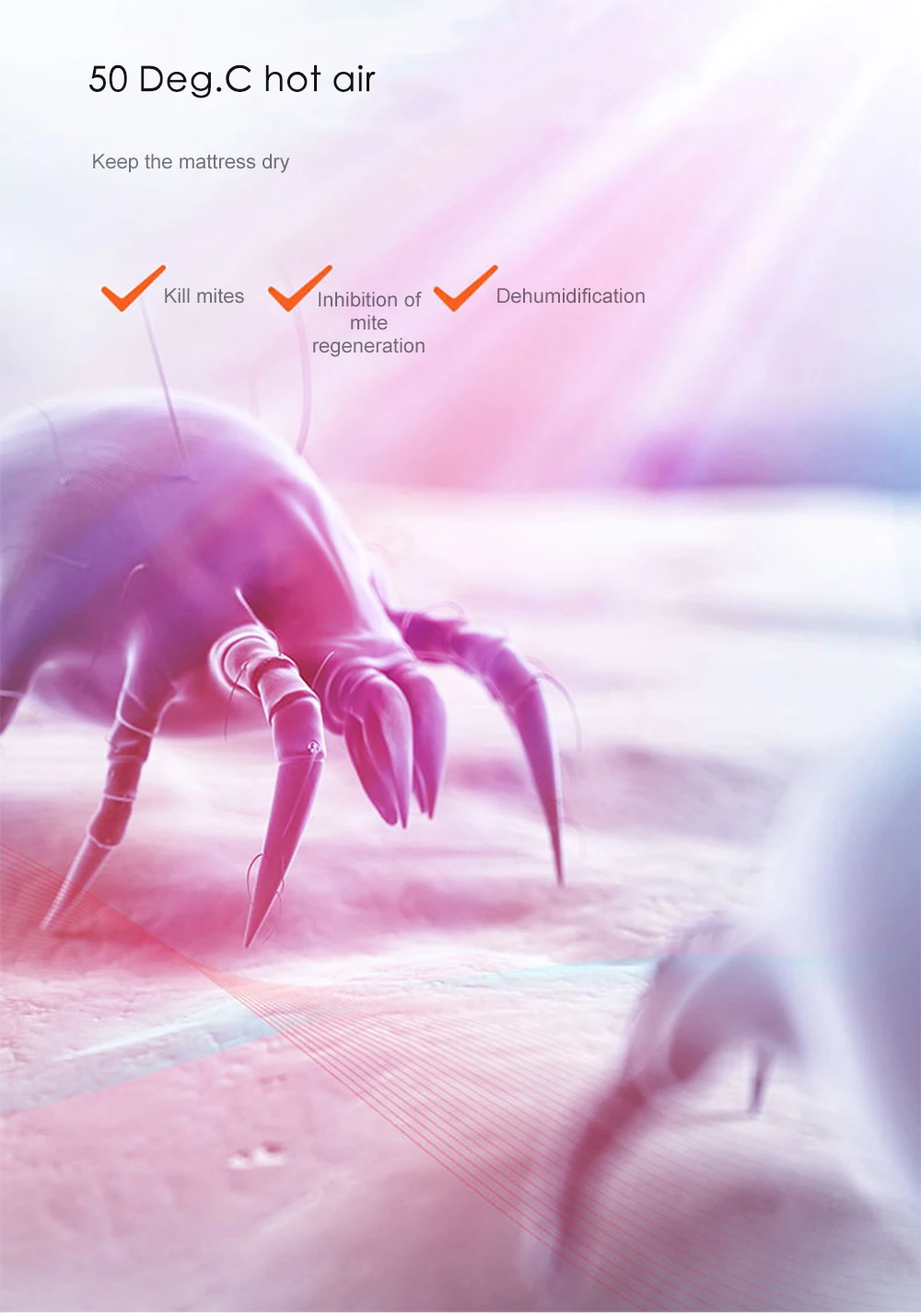 

13000Pa Vacuum Cleaner Hand-Held Anti-Dust UV-C Vacuum Cleaner Mites Remover Instrument For Bed Mattress Pillow Sofa Cleaning