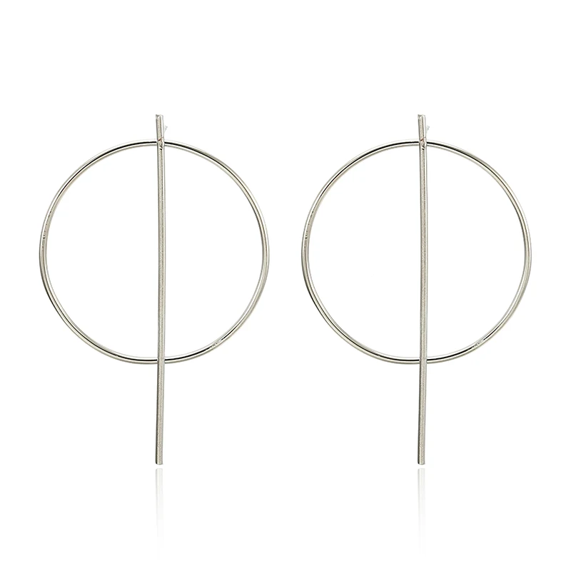 Покрытие антикварной медью Корейские массивные серьги-кольца для женщин золотого цвета, винтажная большая серьга геометрической формы Brincos, модные ювелирные изделия - Окраска металла: Покрытие антикварной медью