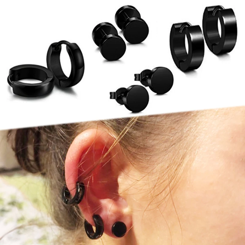 4 пар/компл. Нержавеющая сталь панковские серьги штанги готические гвоздики в