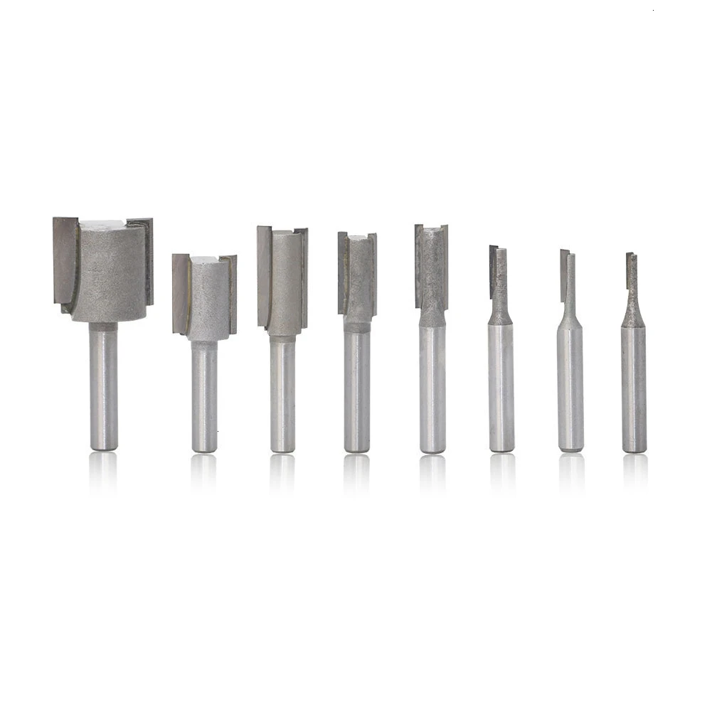 8 шт. хвостовик древесины фрезы Фрезы прямой концевой триммер очистки заподлицо