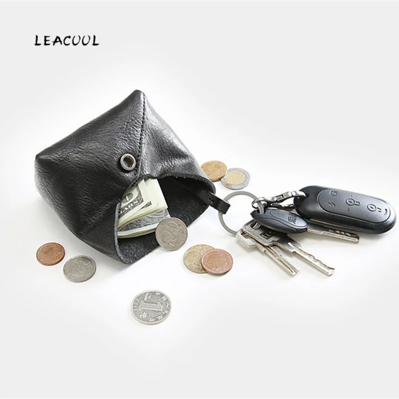 Маленький кошелек LEACOOL из натуральной кожи для мужчин мини-сумка мелочи