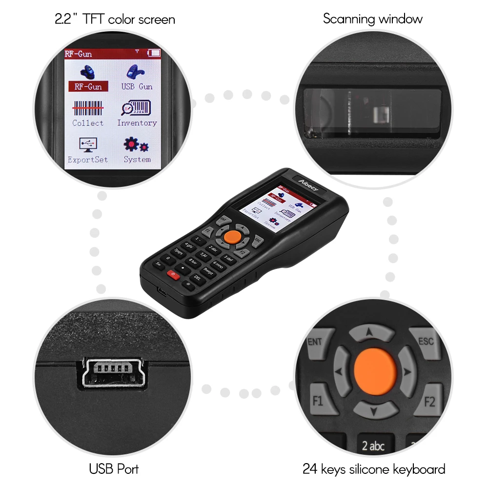 Aibecy PDT Barcode Data Collector 433MHZ Wireless&ampUSB Wired Portable Terminal Inventory Handheld 1D BarCode Scanner Reader | Компьютеры