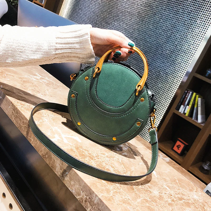 

Boutique recommended hot style bags 2021 women's small round bag fashion matte stitching shoulder messenger handbag