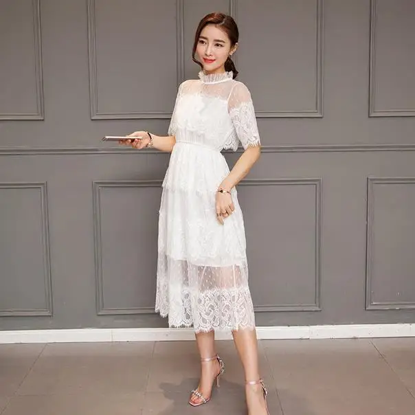 2020 женское длинное кружевное платье с высокой стройной талией большие
