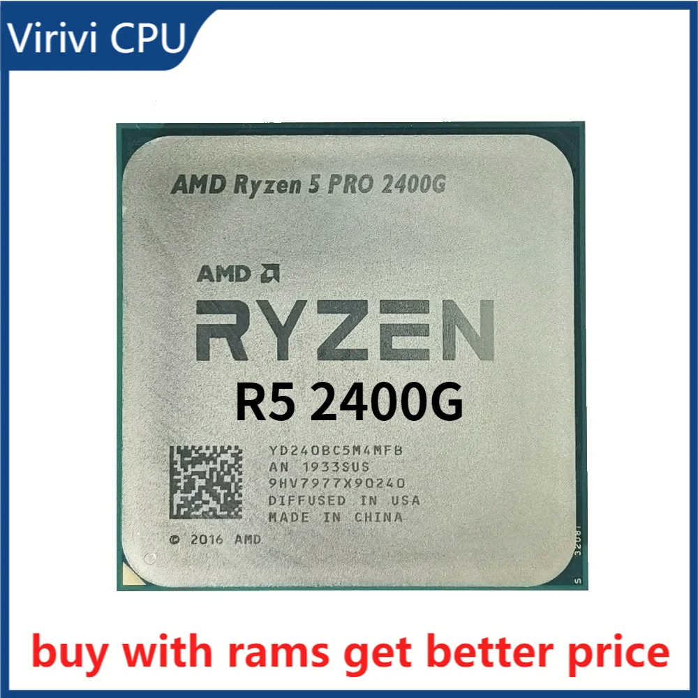 

AMD Ryzen 5 2400G R5 2400G R5 pro 2400G 3,6 ГГц четырехъядерный четырехпоточный процессор 65 Вт YD2400C5M4MFB разъем AM4