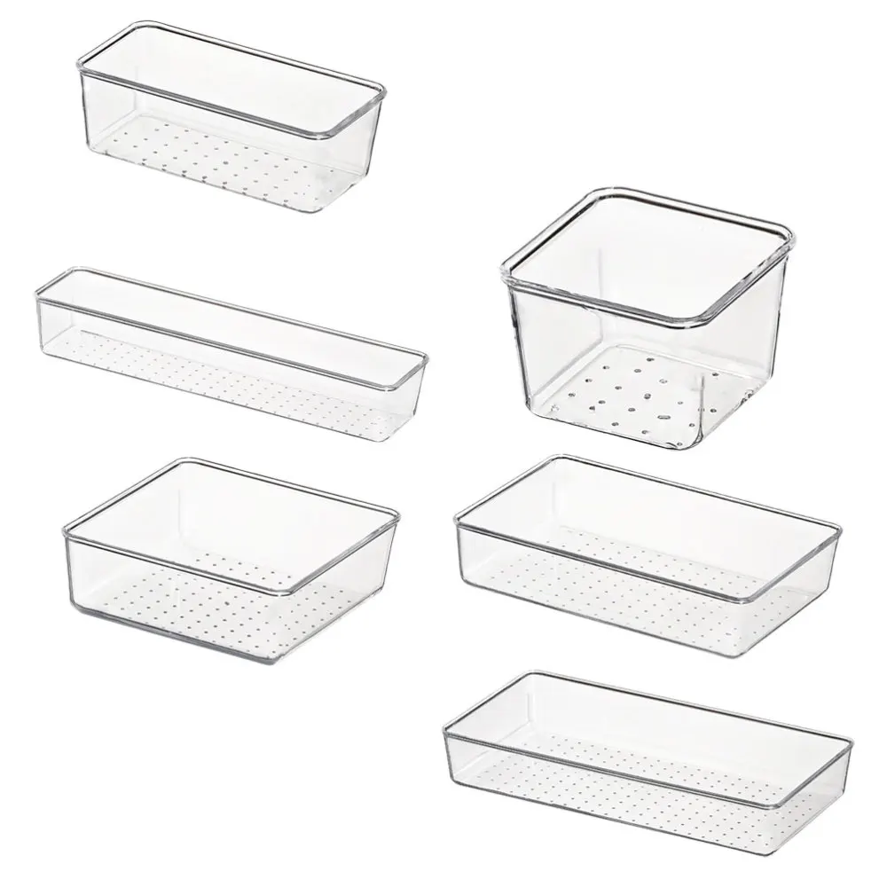 

6Pcs Tableware Storage Boxes Household Sundries Storage Organizers (Transparent)