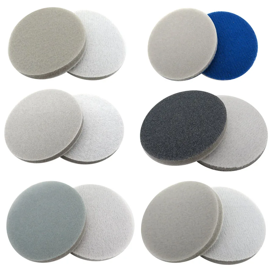 1&quot 1.2&quot 2&quot 3&quot 4&quot 5&quot 6&quot Spong Foam Sandpaper Disc 300-3000 Grit Hook Loop Polishing Sanding Paper Self-sticking Abrasive