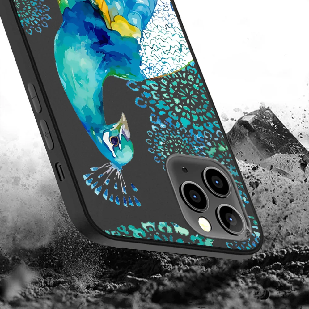 

Animal Cat Moon Phone Case For iPhone 11 12 Pro Max mini X XR XS Max 7 8 6S Plus SE 2020 Phone Cases Black Soft TPU Cover Coque