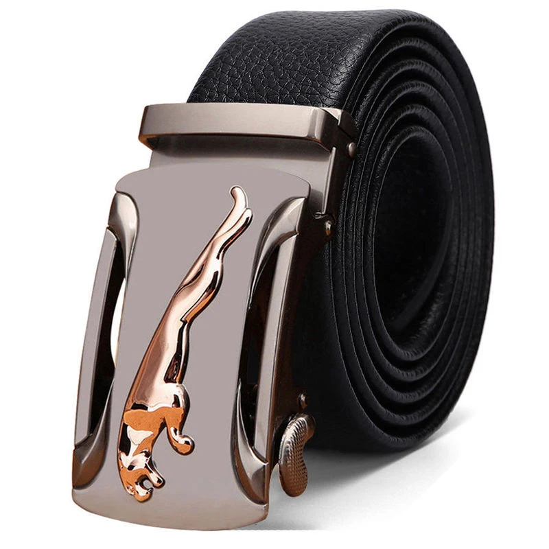 Fashion Men's Belt Casual Belt Business Men's Matte Automatic Buckle Pants Belt Lychee Pattern Width 3.5 CM Wear-Resistant Belt