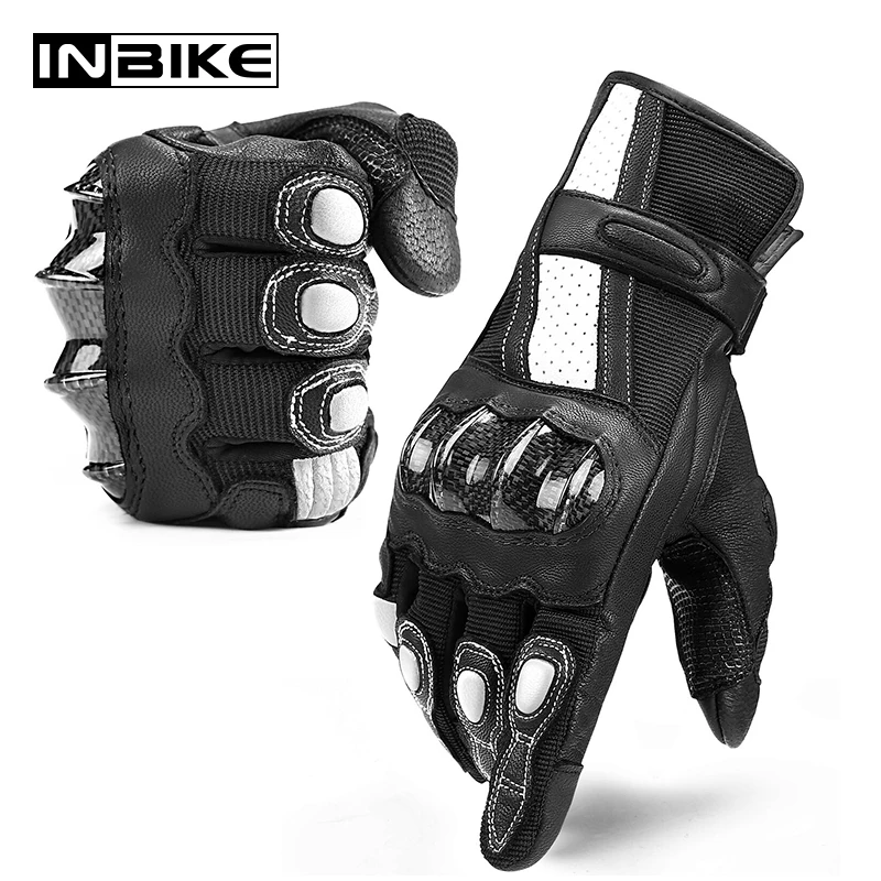 INBIKE перчатки из углеродного волокна для мотоцикла противоскользящие защитные
