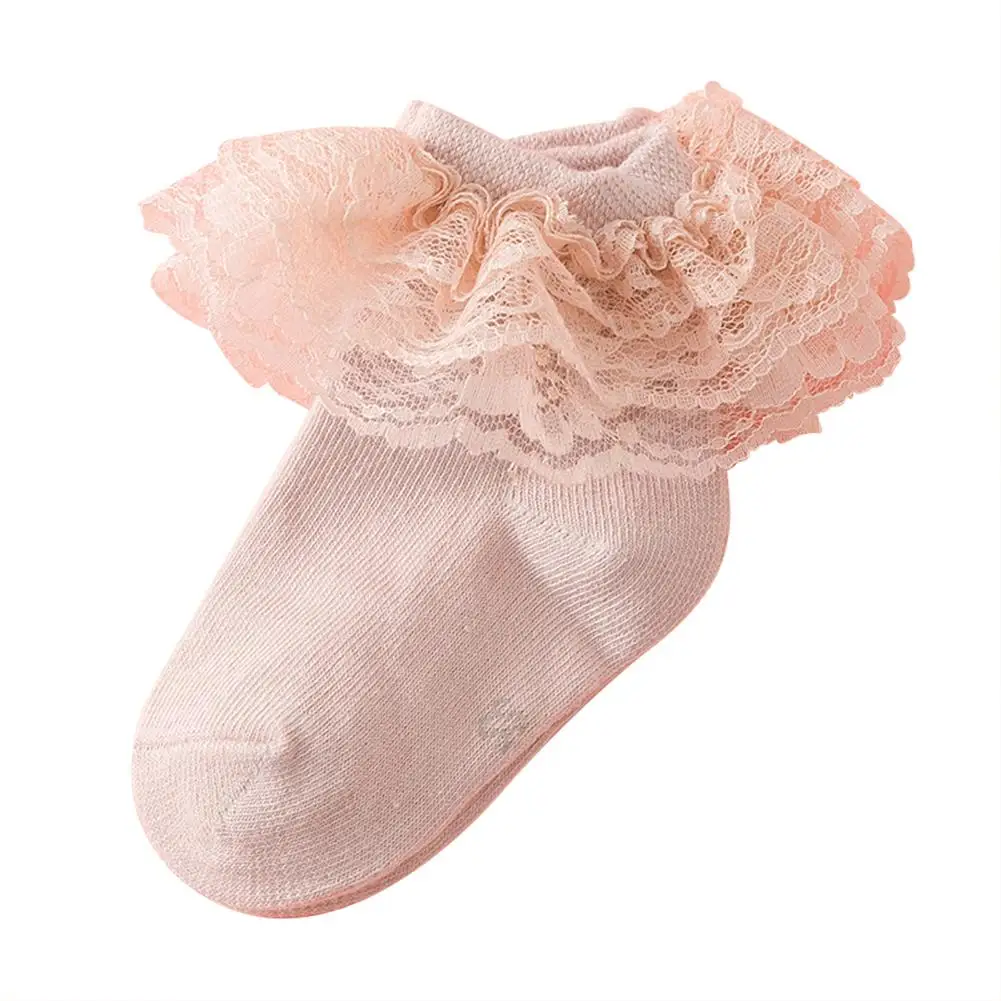 Детские кружевные носки дышащие сетчатые милые хлопковые принцессы для детей