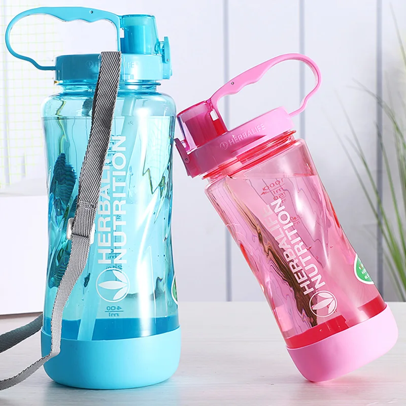 Портативная бутылка для воды Herbalife 1000 мл/1 л/2 л ярких цветов черная мл/2000 мл | Дом и