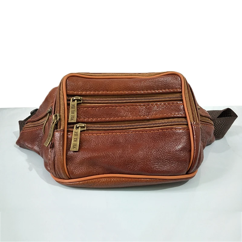 Брендовая мужская поясная сумка из натуральной кожи модная Органайзер для