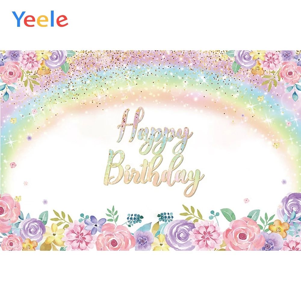 

Фон для фотосъемки с изображением цветов радуги золотых точек для детского дня рождения