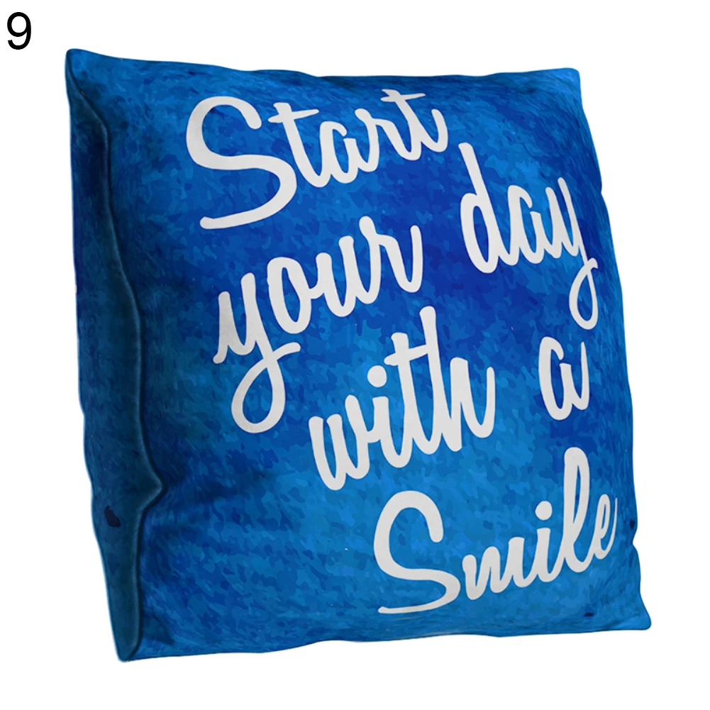 

Double-sided English Letter Pillow Case Cushion Cover Sofa Bed Car Office Decor