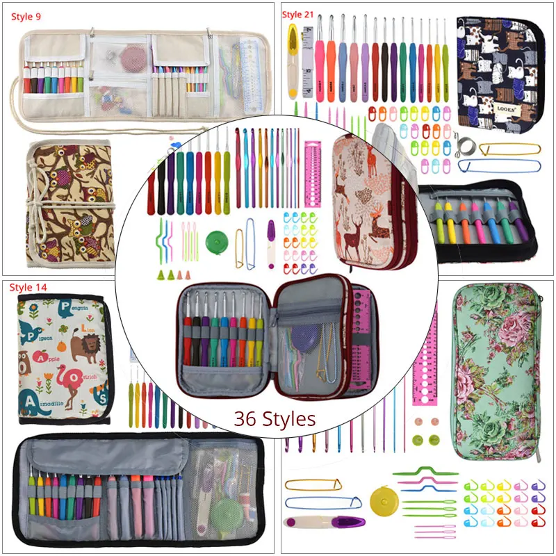 Набор крючков для вязания сделай сам чехол набор спиц аксессуары женщин 36 стилей