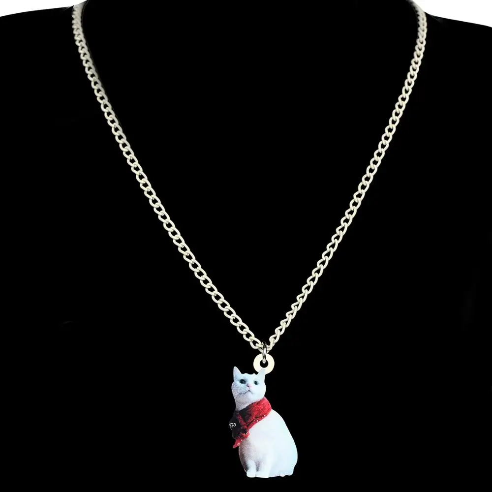 Bonsny акриловый Рождественский шарф Проволочная шерсть кошка котенок ювелирный