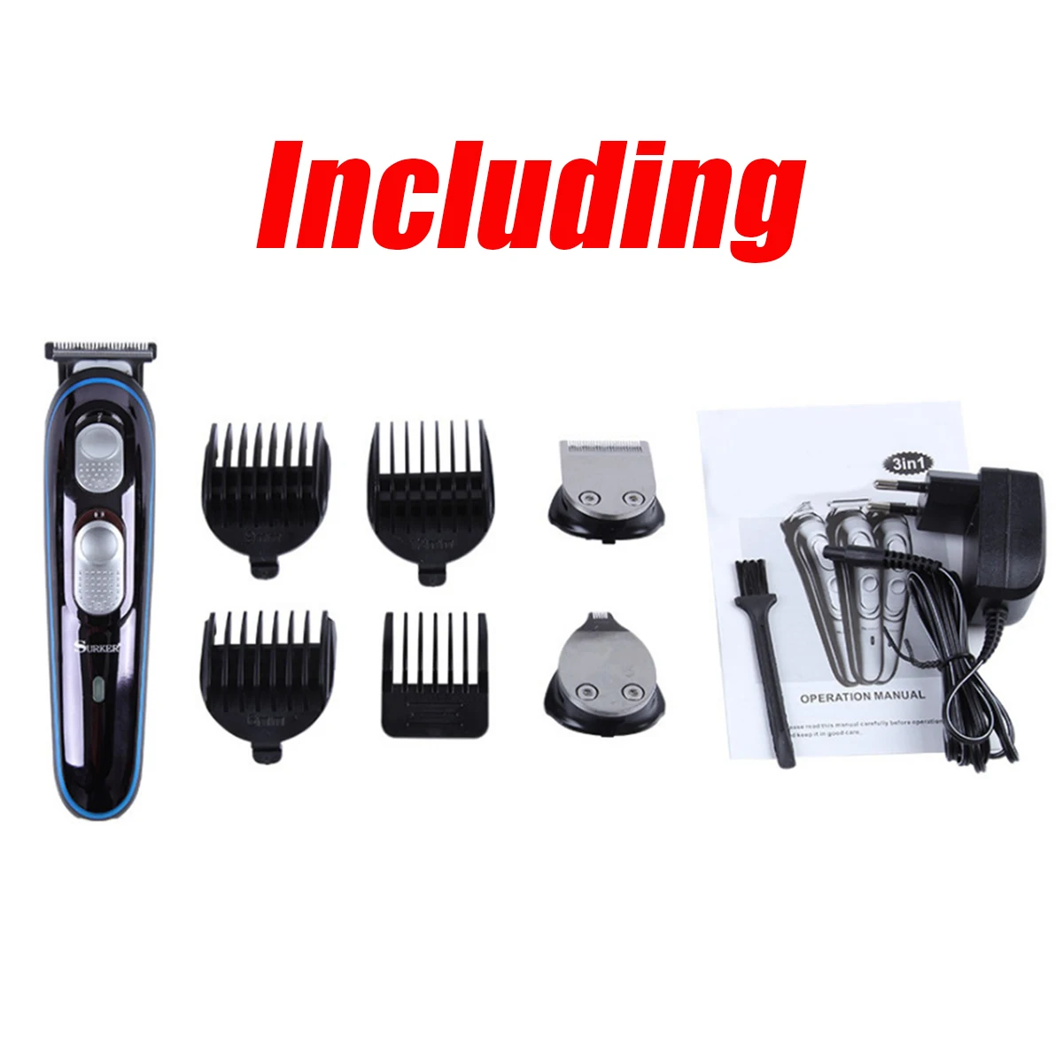 

3 in 1 Electric Hair Clipper Oil Head Clipper Shaving Head Engraving Bald Hair Clipper Men's Beard Trimming Angle