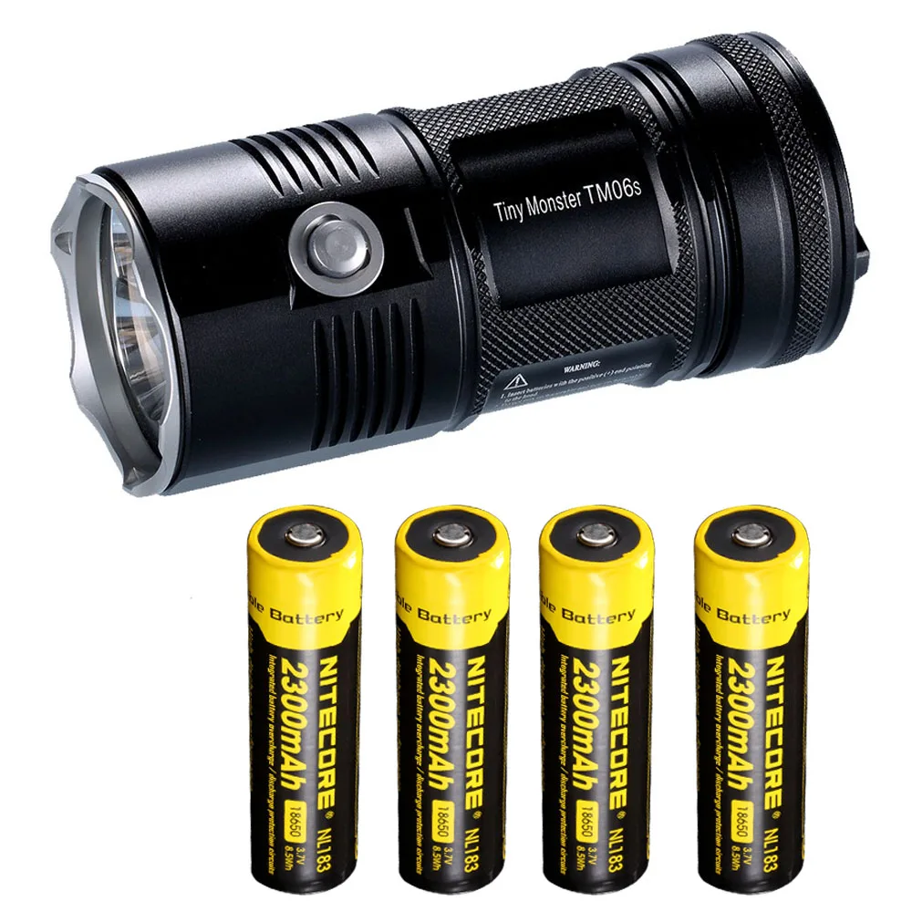 TM06S 2300mAh NITECORE TM06S портативный фонарик 4 × CREE XM-L2 U3 светодиоды Макс 4000 складной фонарик луч бросок 359 м уличный фонарик для поиска спасательных - Испускаемый цвет: TM06S 2300mAh