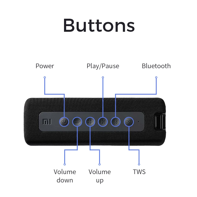 Портативный Bluetooth динамик Xiaomi Mi 16 Вт TWS подключение высокое качество звука