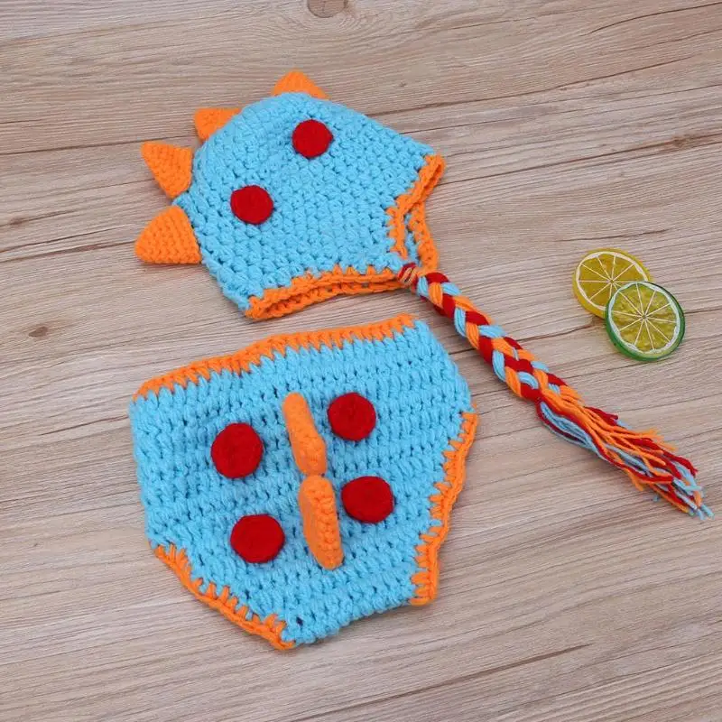 2 шт. новорожденных фото реквизит одежда комплект Симпатичный крючком в форме