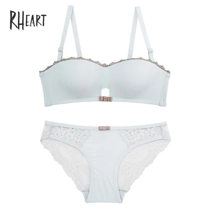 White Roseheart, женский модный зеленый мягкий бюстгальтер с вырезами, трусики, комплект нижнего белья пуш-ап, сексуальное женское белье, комплект нижнего белья, милые цельные комплекты бюстгальтеров - Цвет: White