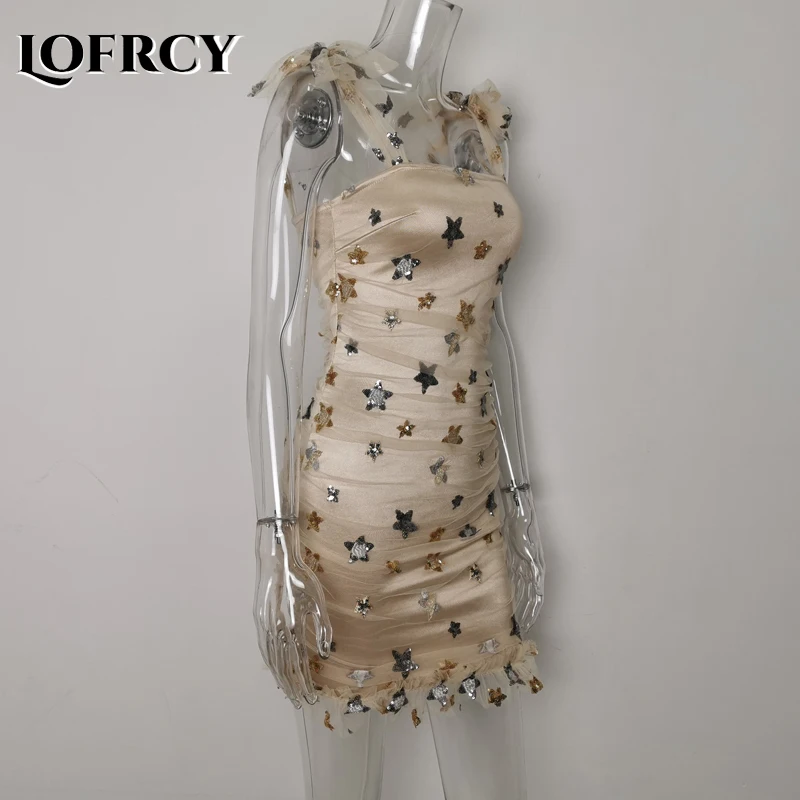 

Lofrcy пятиконечные блестящие звезды с завязками на плечах подол облегающее мини сексуальные платья на бретельках без рукавов Прямо декольте ...
