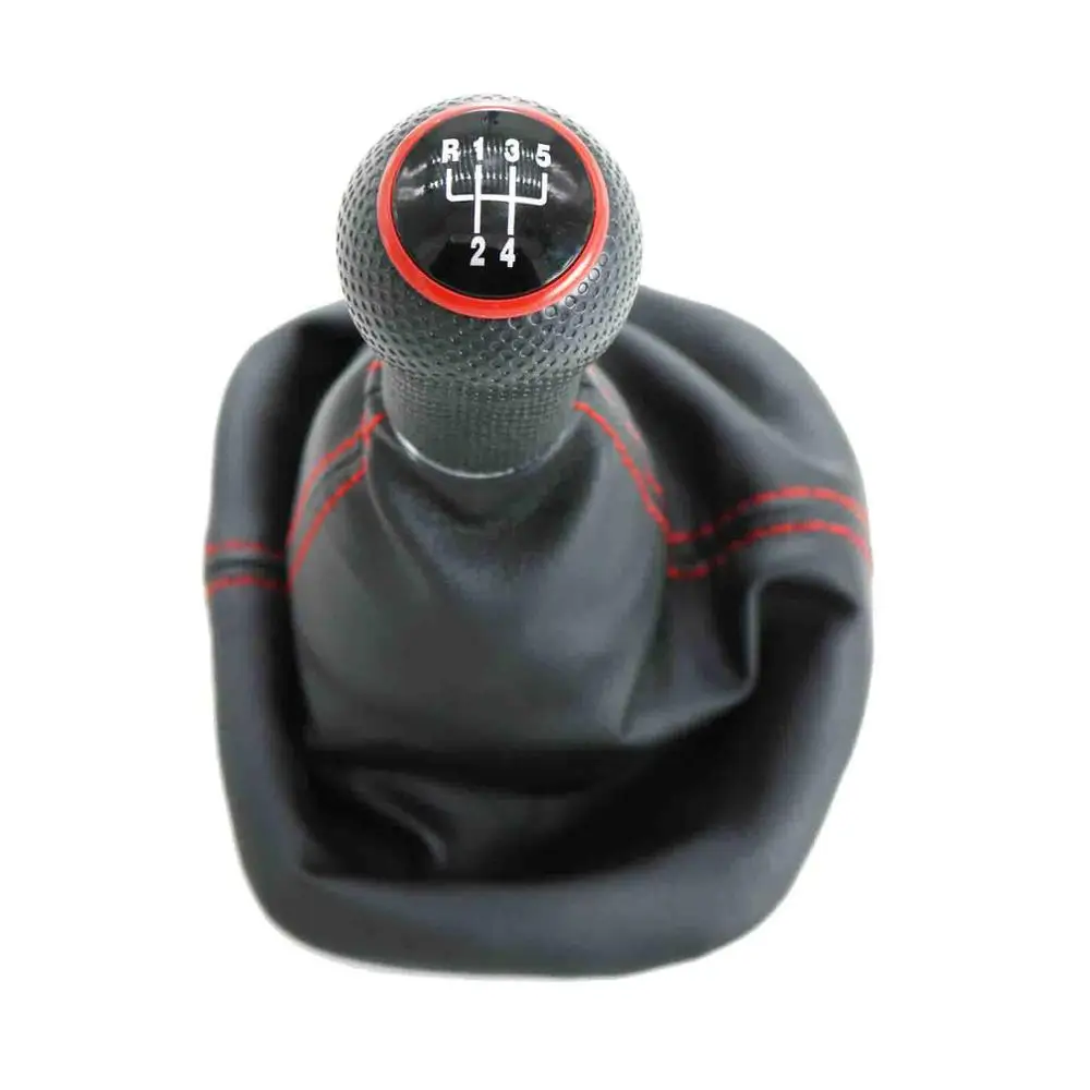 Серый Для VW Golf 4 MK4 Jetta 4 Varaint Bora 1998 1999 2000 2001 2002-2006 Новые 5 шт/упаковка, Скорость ручка переключения рулевого механизма автомобиля с кожаные ботинки - Название цвета: Серый