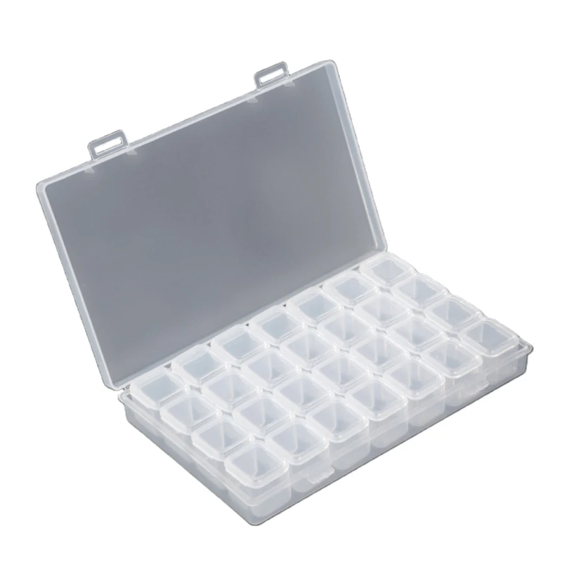 

Gem Organizer Clear Bead Container 28 Compartments Removable Jewelry Storage Box Jewelry Organizer for Craft Making