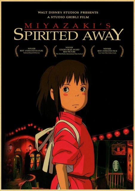 

Anime Retro Posters Canvas Prints Childhood Memories Home Bar Cafe Decoration Mural Frameless Hayao Miyazaki Poster Wall Art